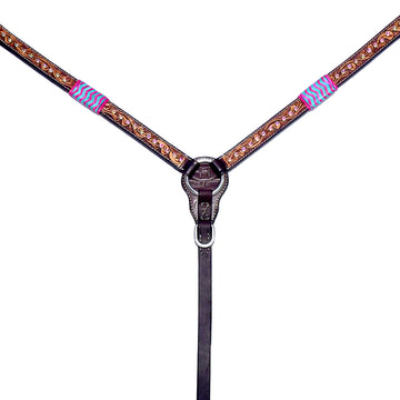 BAR H EQUINE Western Leather Horse Premium Headstall & Breast Collar Set